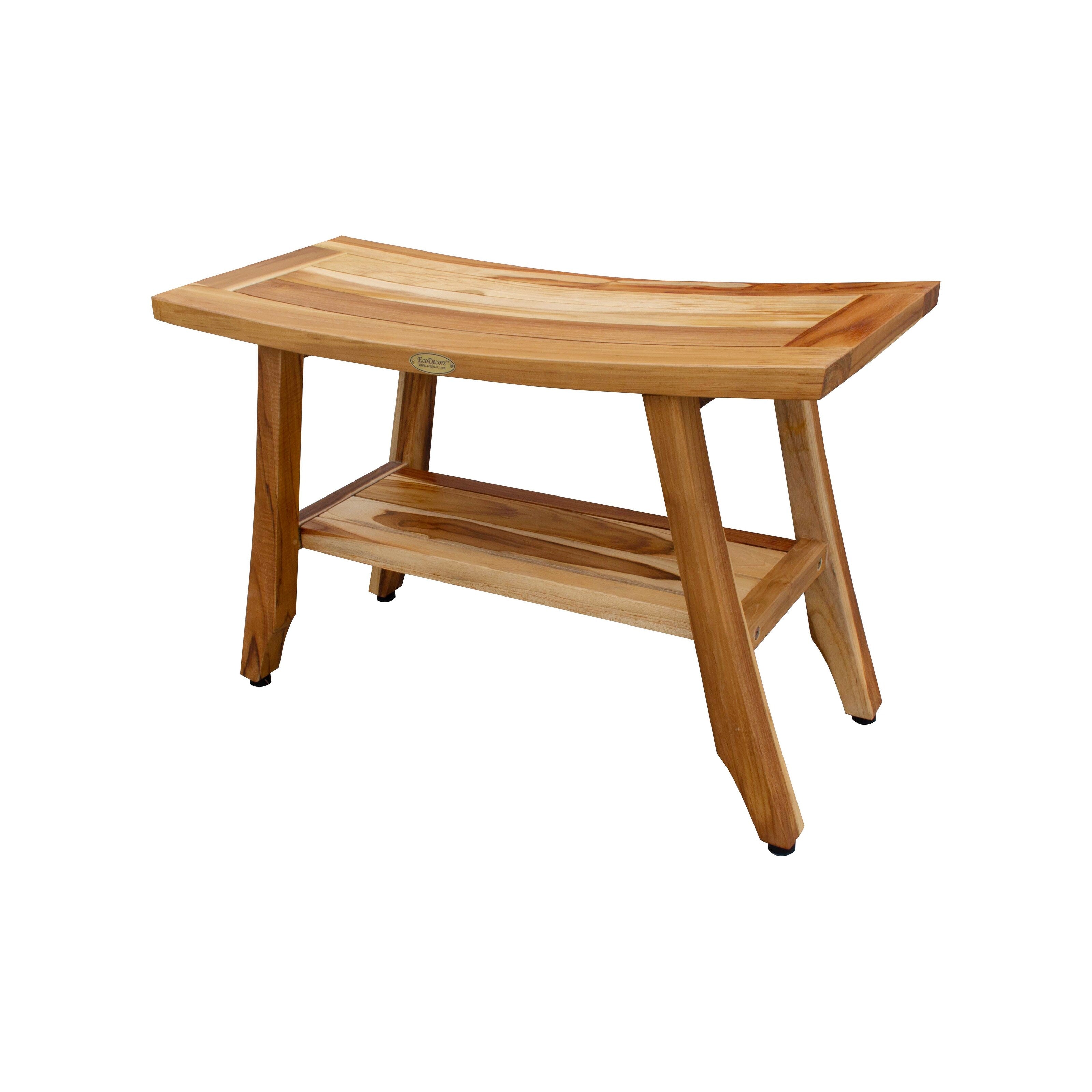 EcoDecors 28-Inch, Teak Shower Bench, Wooden Bench, Bathroom Bench, Teak Bench Bathroom, Teak Shower Stool, Teak Shower Seat