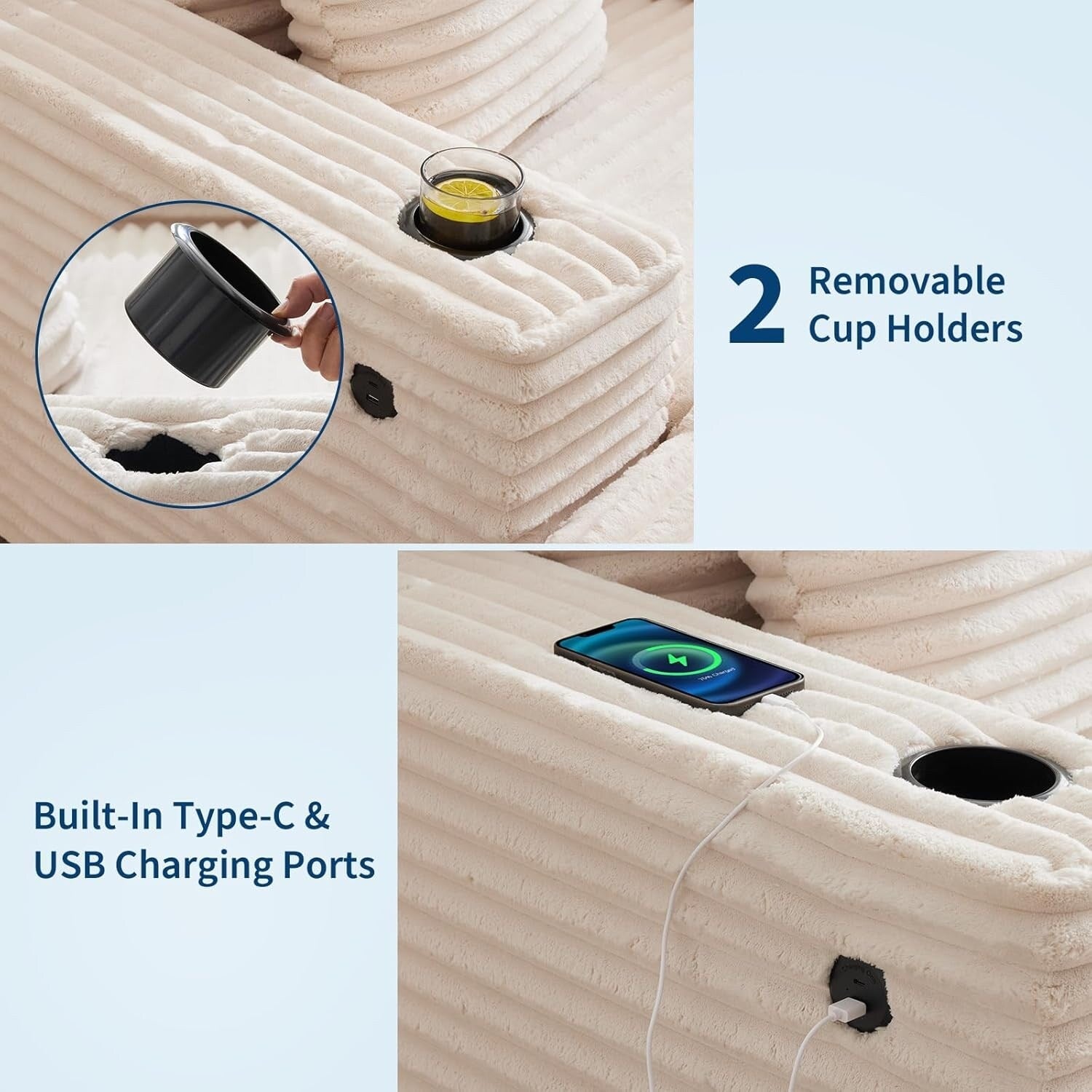 54'' Upholstered Sofa Bed with Pillows and Arms Indoor Oversized Coffee Chair Comfortable Corduroy Sleeper Sofa