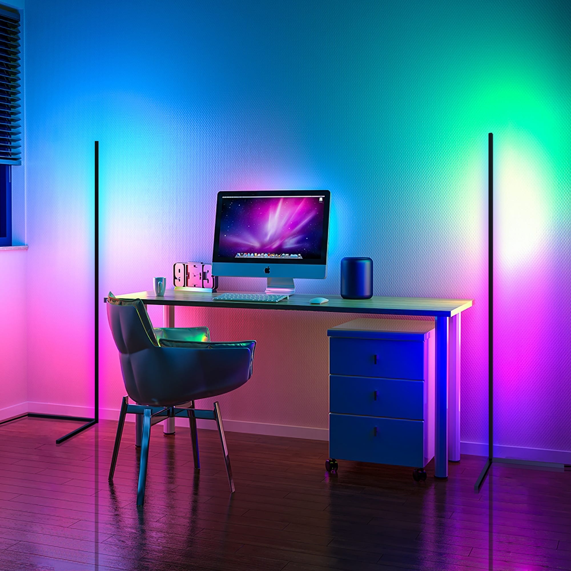 55 RGB Metal Corner Lamp Minimalist LED Floor Lamp