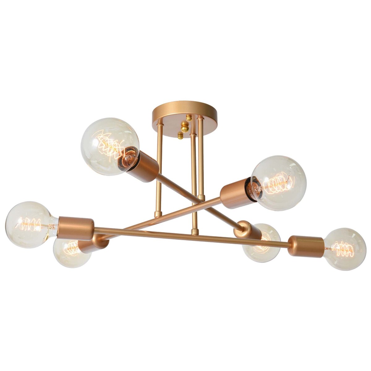 6 - Light Modern Metal 23.62'' Sputnik Semi-Flush Mount Ceiling Light