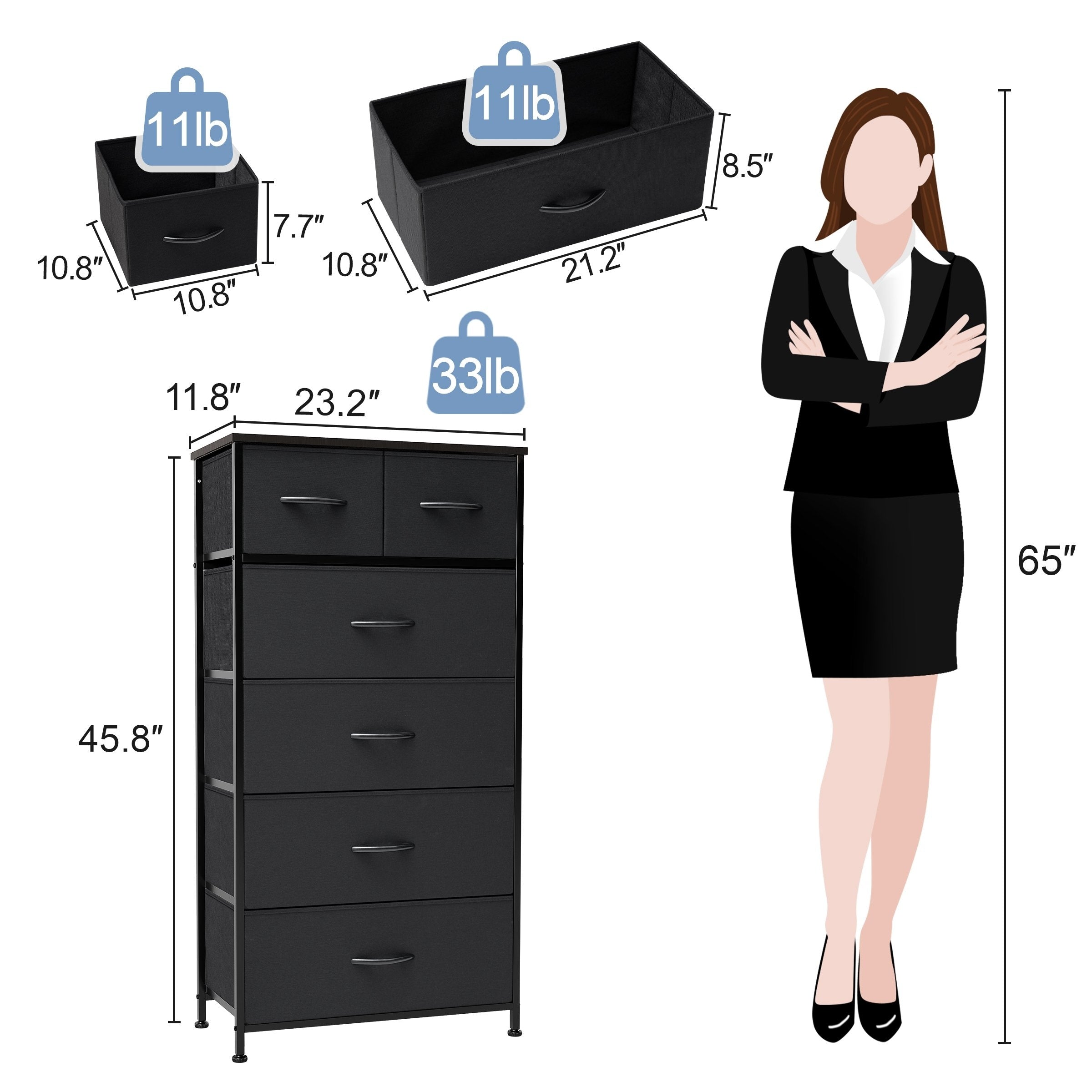 6-drawer Chest Vertical Dresser Storage Tower by Crestlive Products