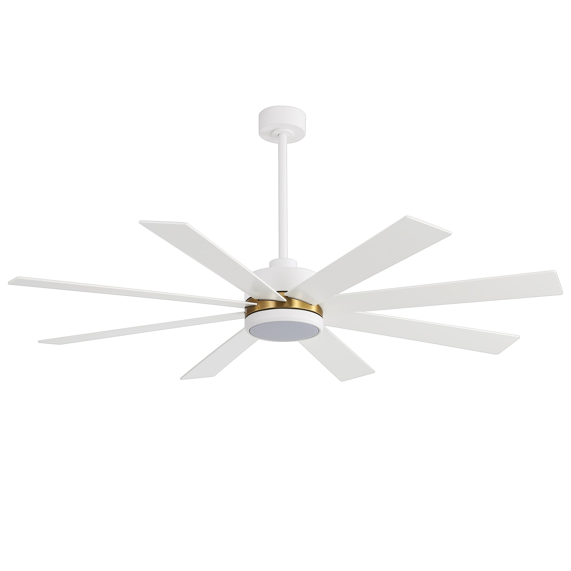 65 Inch 8-Blade Black LED Ceiling Fan with Light and Remote