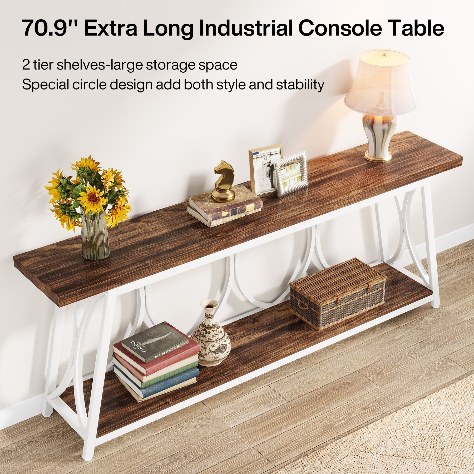 70.9 inch Extra Long Console Table Sofa Accent Table for Living Room