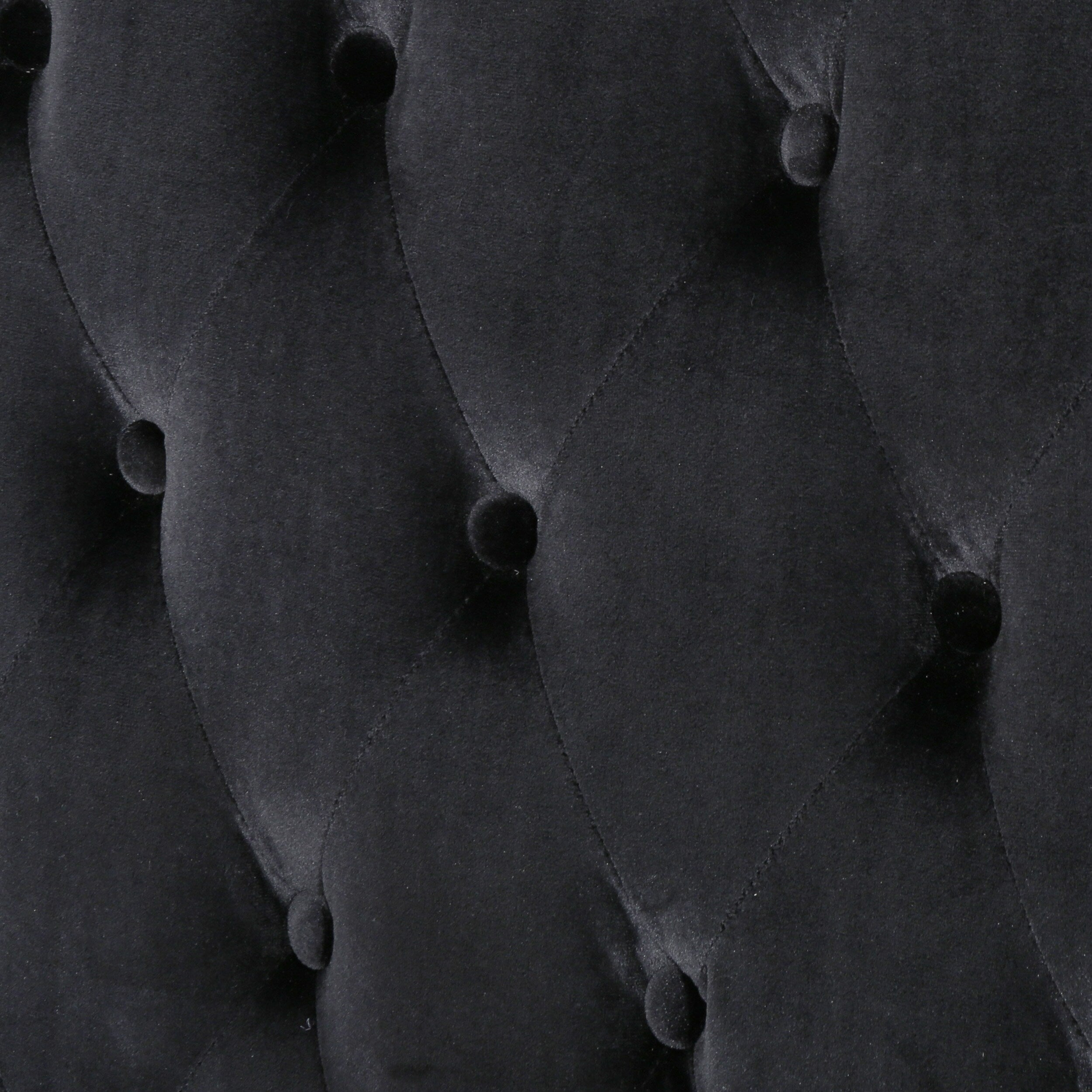 Black Velvet Button Tufted High Wingback Loveseat Sofa