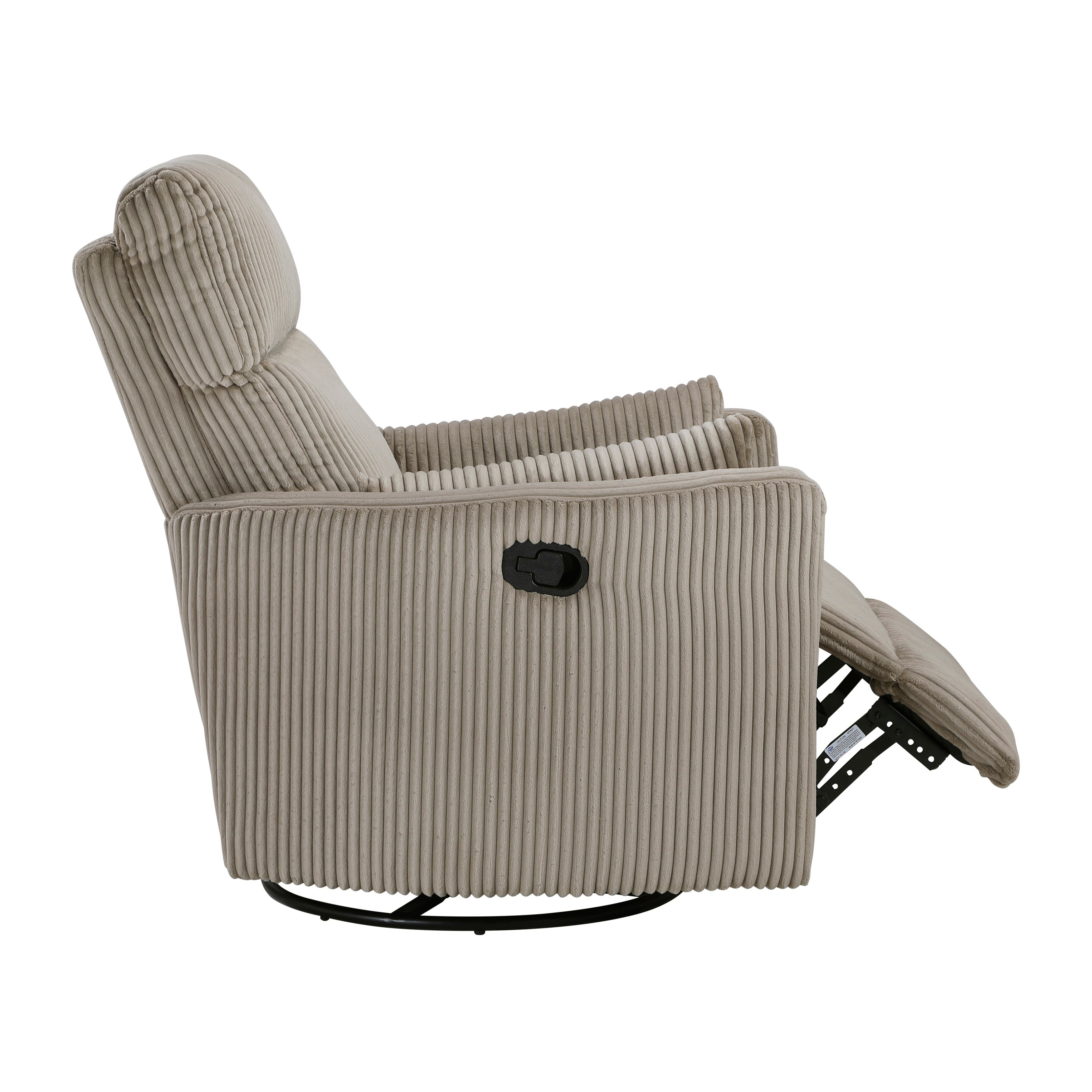 Braidy Corduroy Swivel Glider Manual Reclining Chair