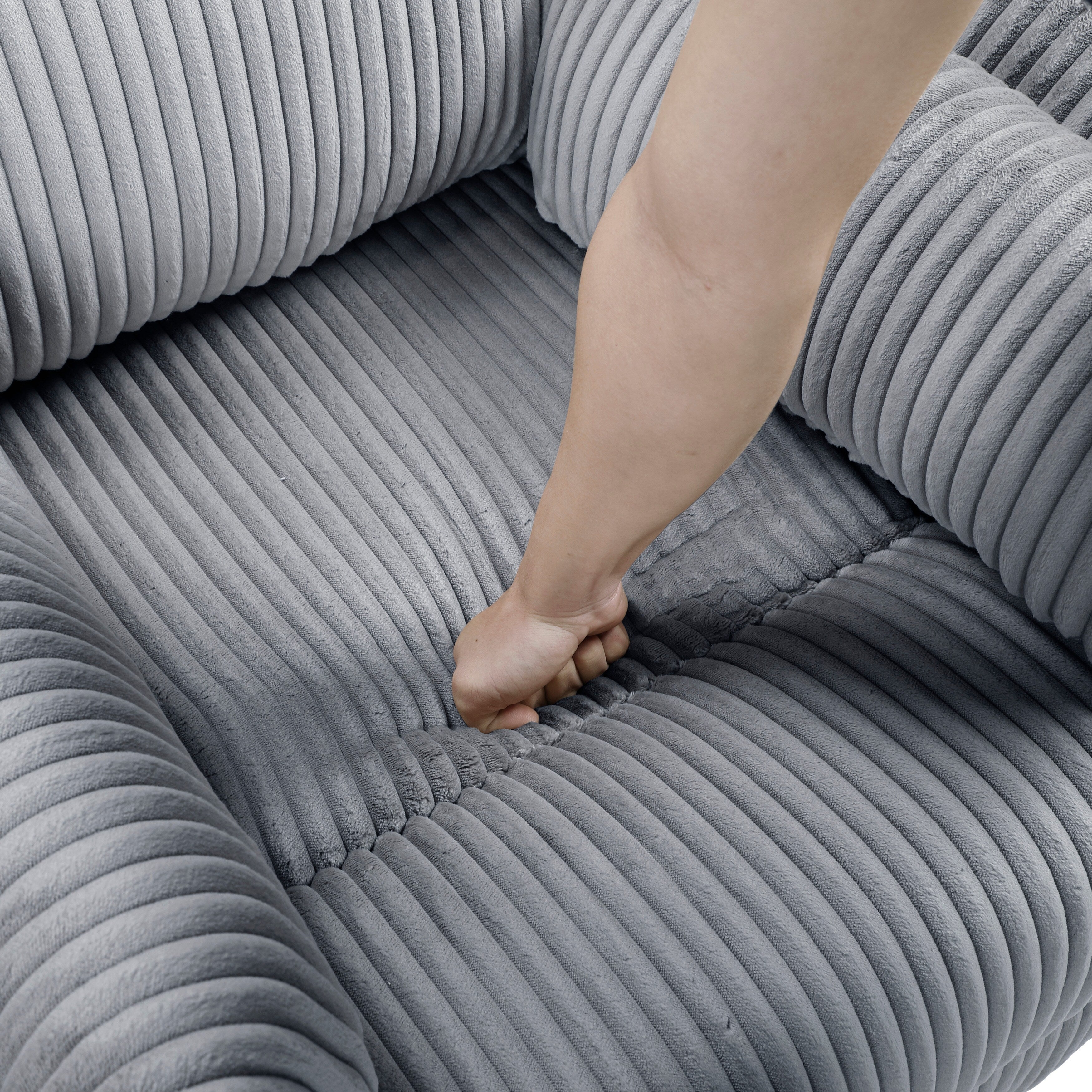 Braidy Corduroy Swivel Glider Manual Reclining Chair