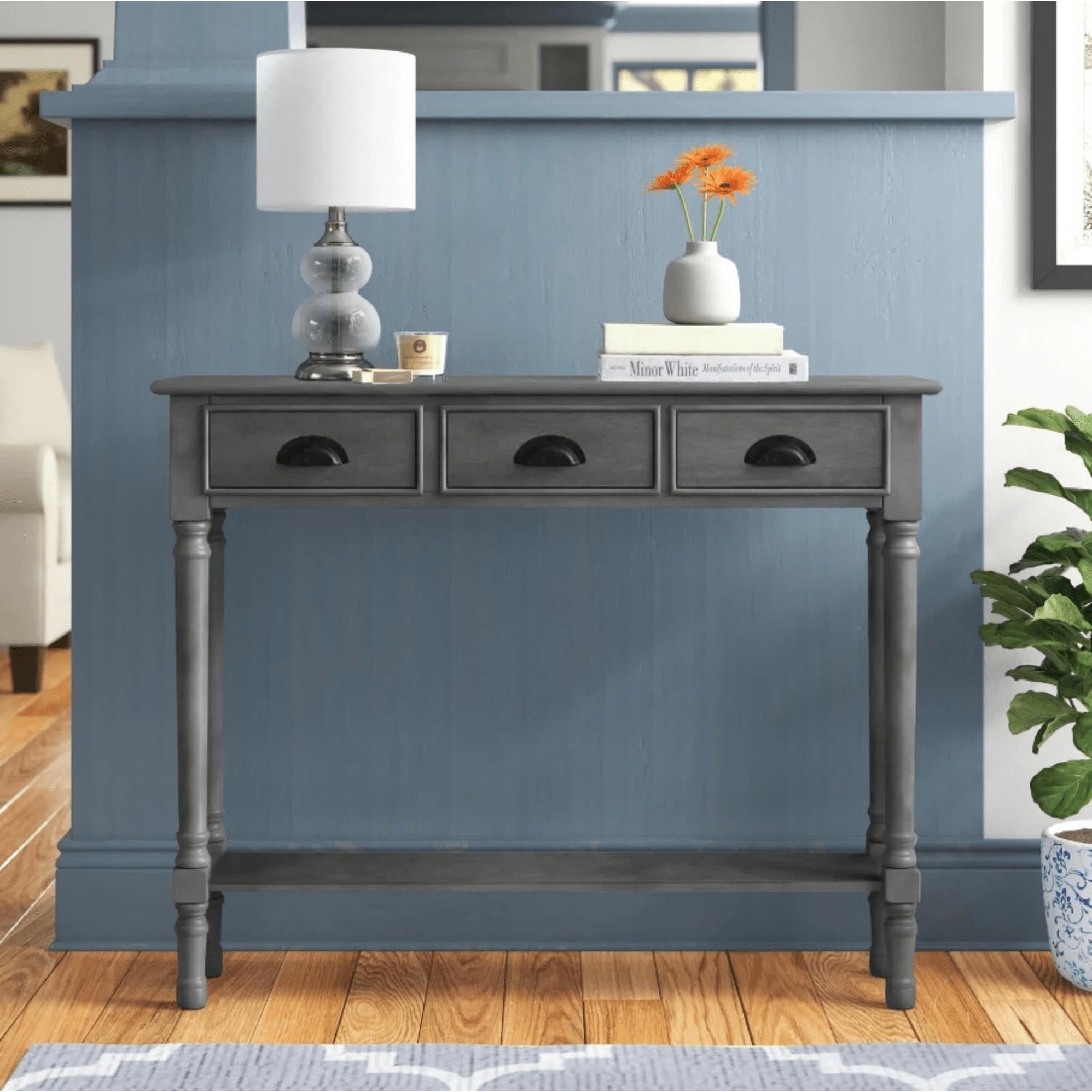 Burlington Wood 3-drawer Console Hallway Table
