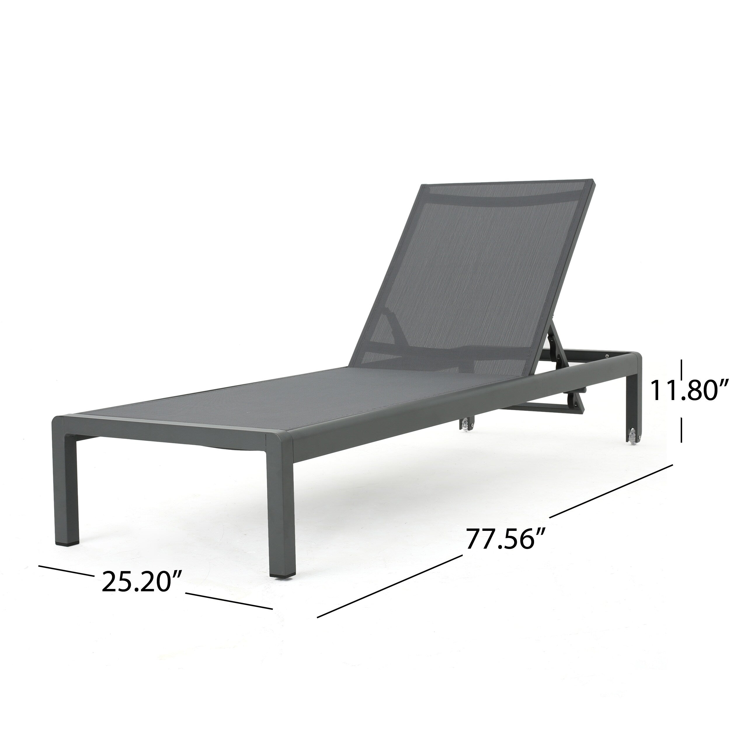 Cape Coral Outdoor Aluminum Chaise Lounge (Set of 2) by Christopher Knight Home - 77.56 D x 25.20 W x 11.80 H