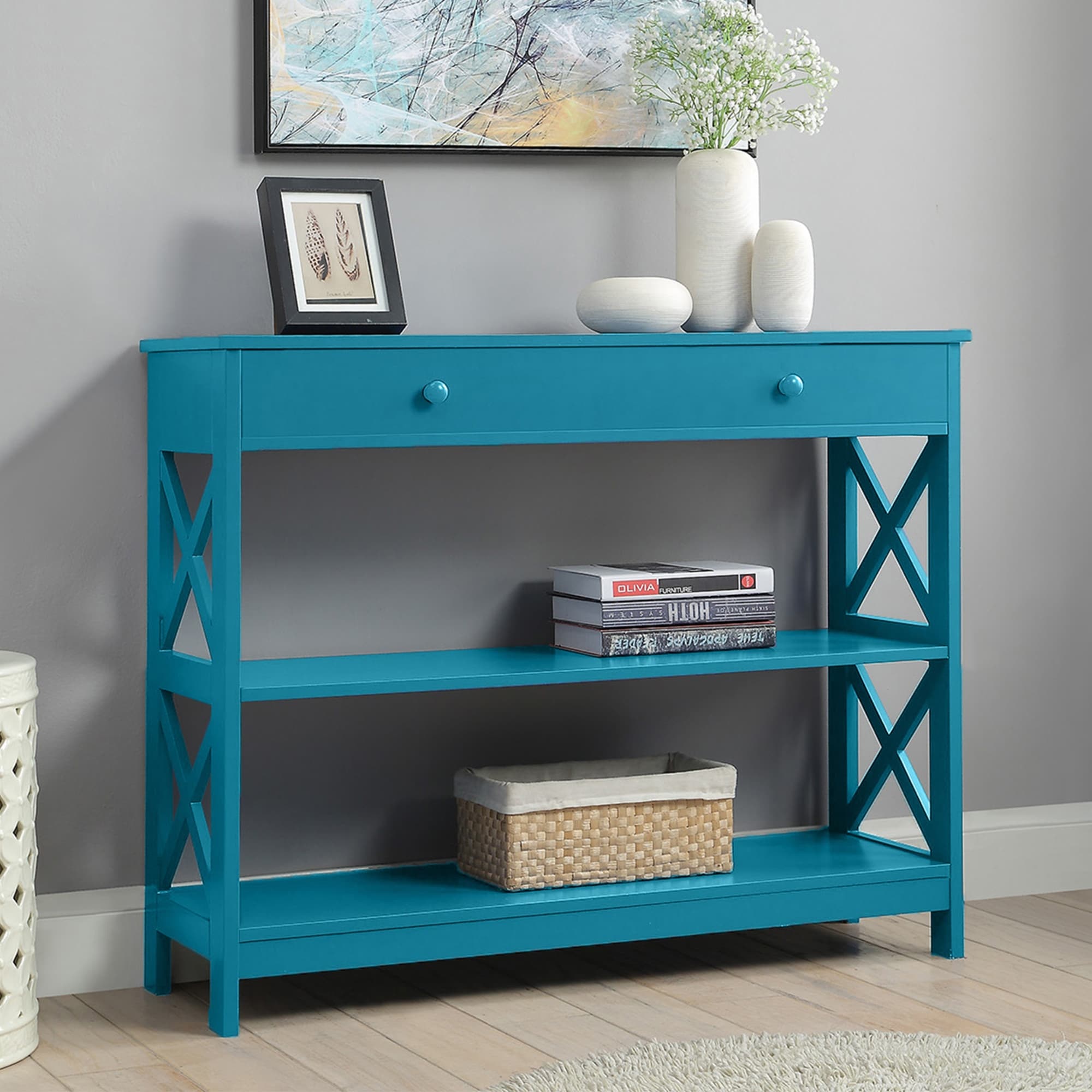 Convenience Concepts Oxford 1 Drawer Console Table with Shelves