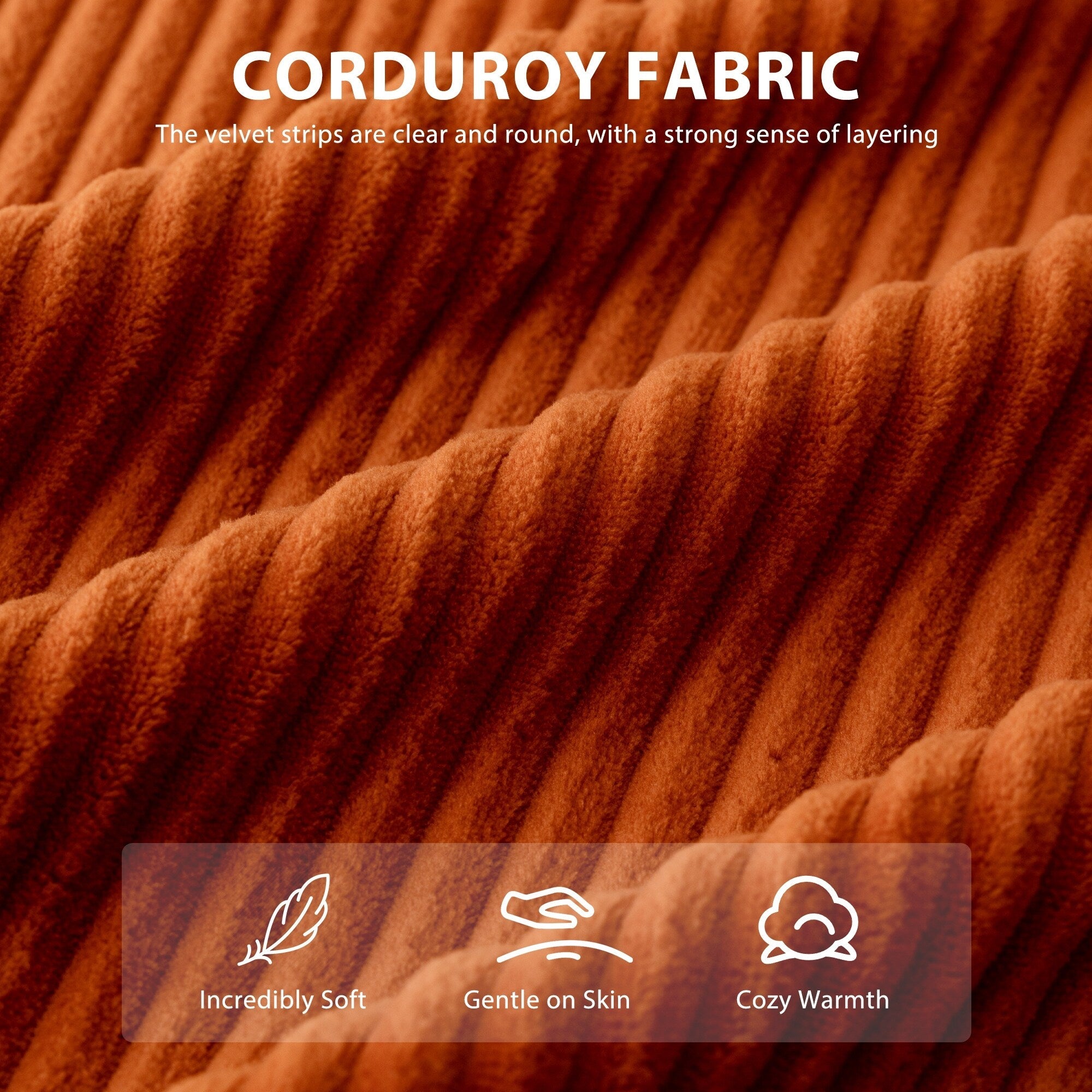 Corduroy Upholstered Memory Foam Sofa With Ottoman Upholstered Bean Bag Couch - 48.4Lx67.7Wx24.4H