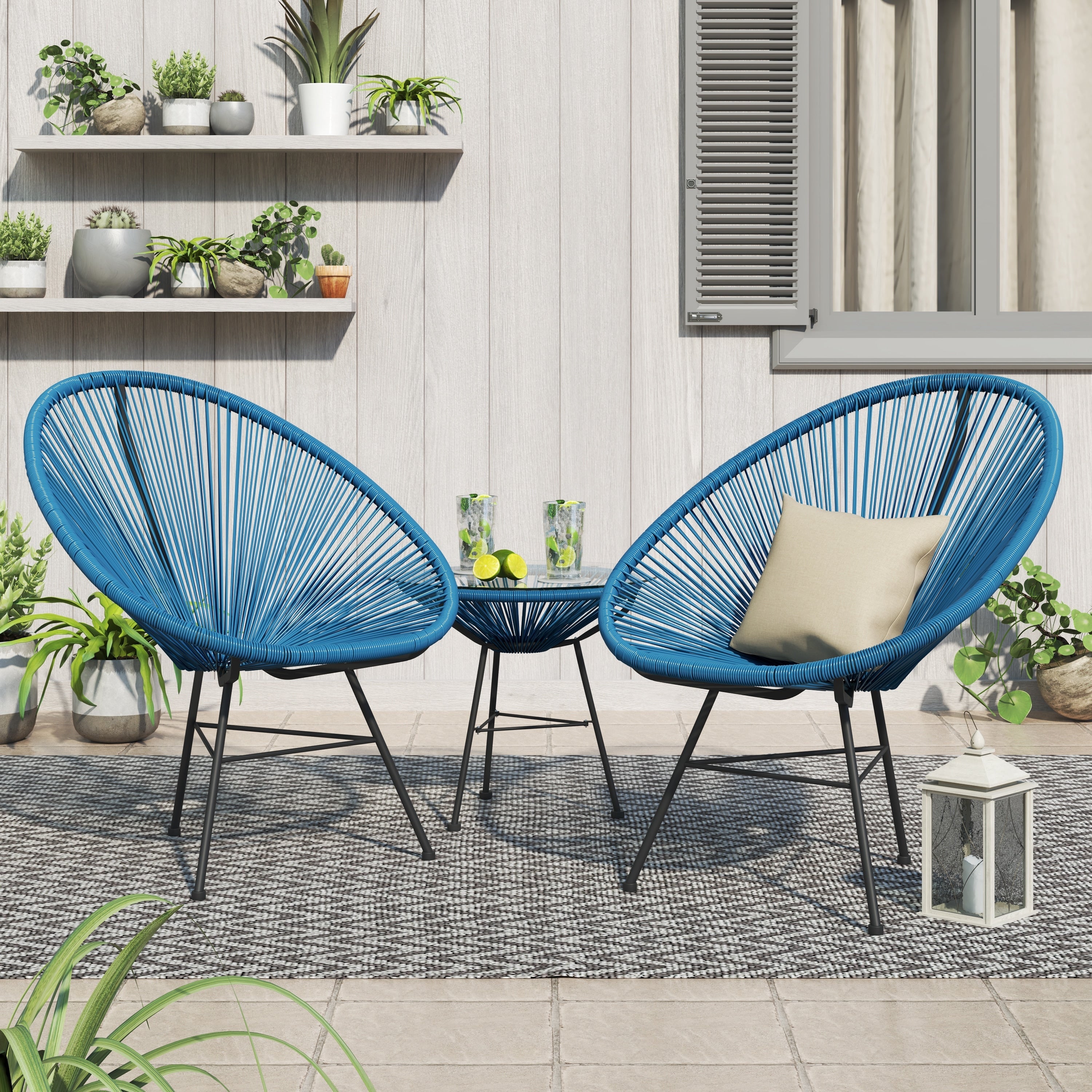 Corvus Sarcelles 3-Piece Modern Wicker Acapulco Bistro Set