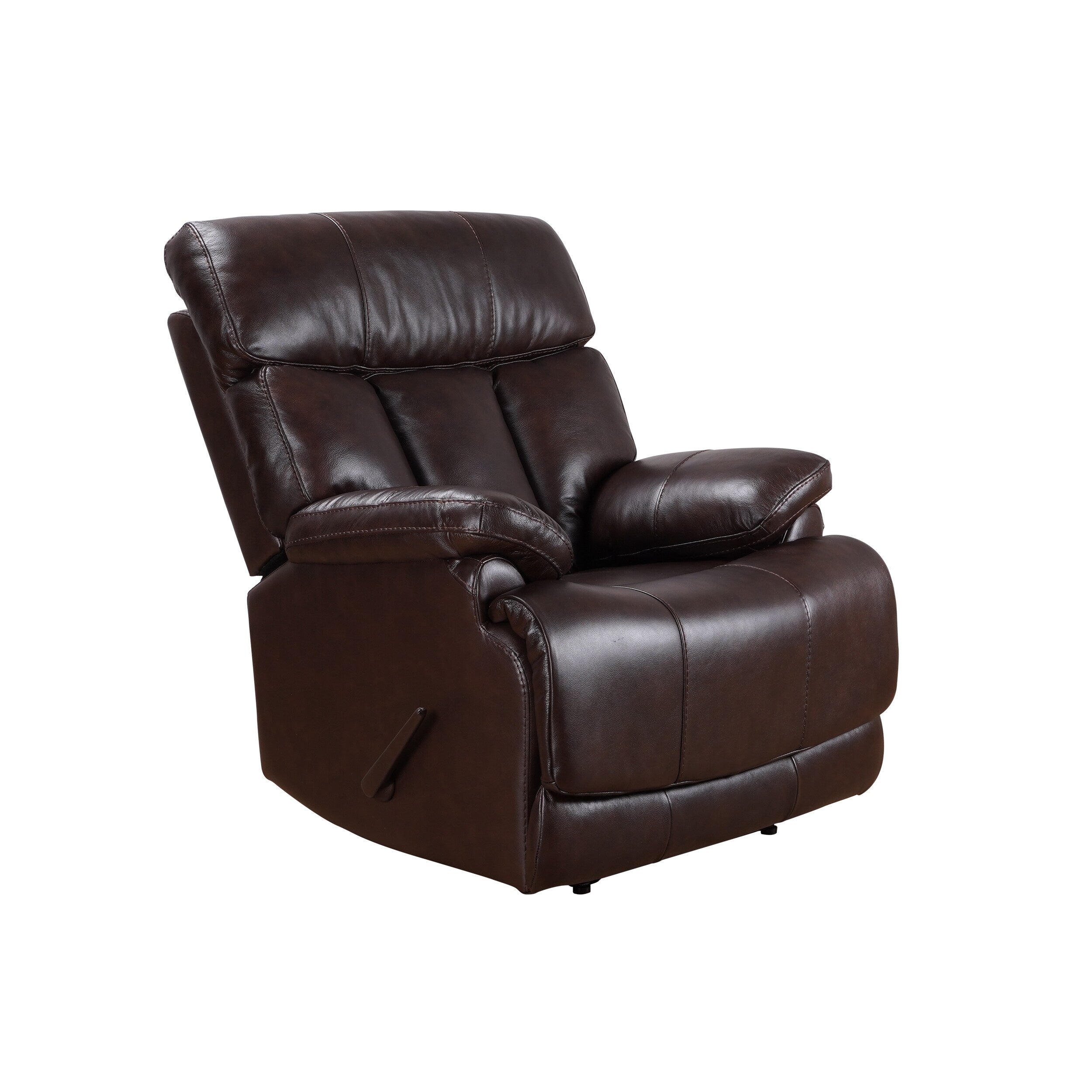 Davin Top Grain Leather Genuine leather Brown Extendable Footrest Manual Recliner