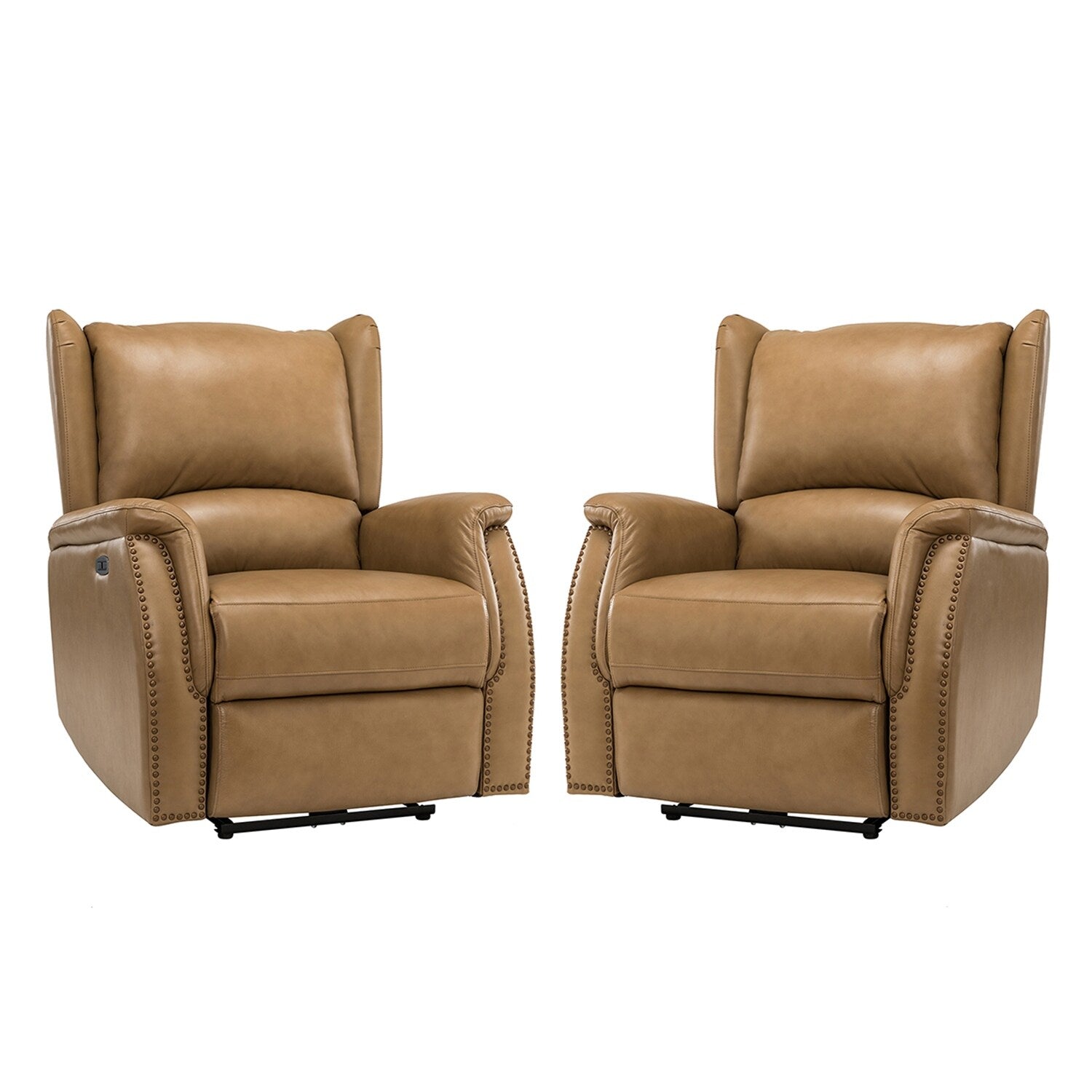 Eduardo Genuine Leather Power Recliner with USB Port Set of 2