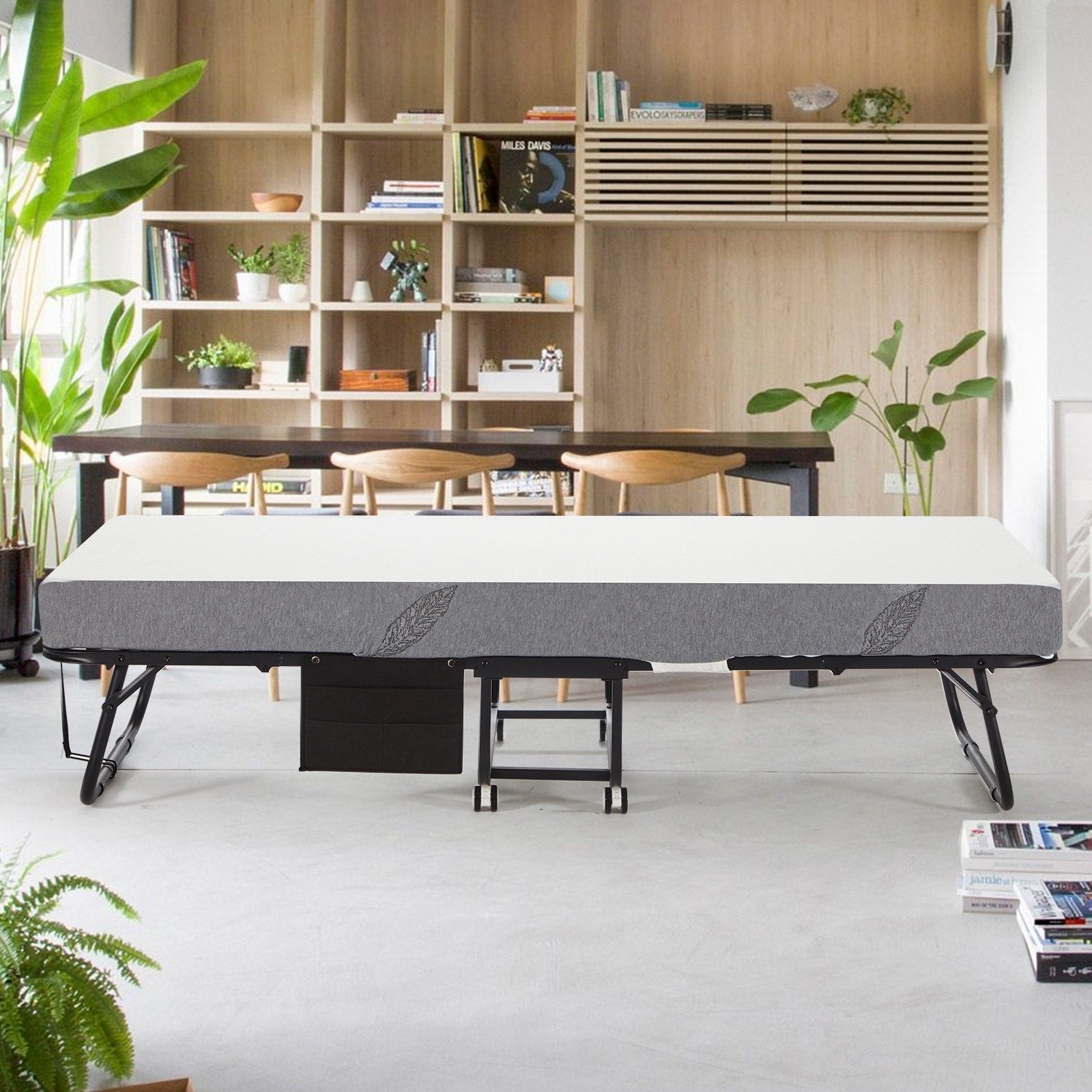 Erommy Folding Bed with Memory Foam Mattress: Portable foldable guest bed for adults with luxurious 5-inch memory foam mattress