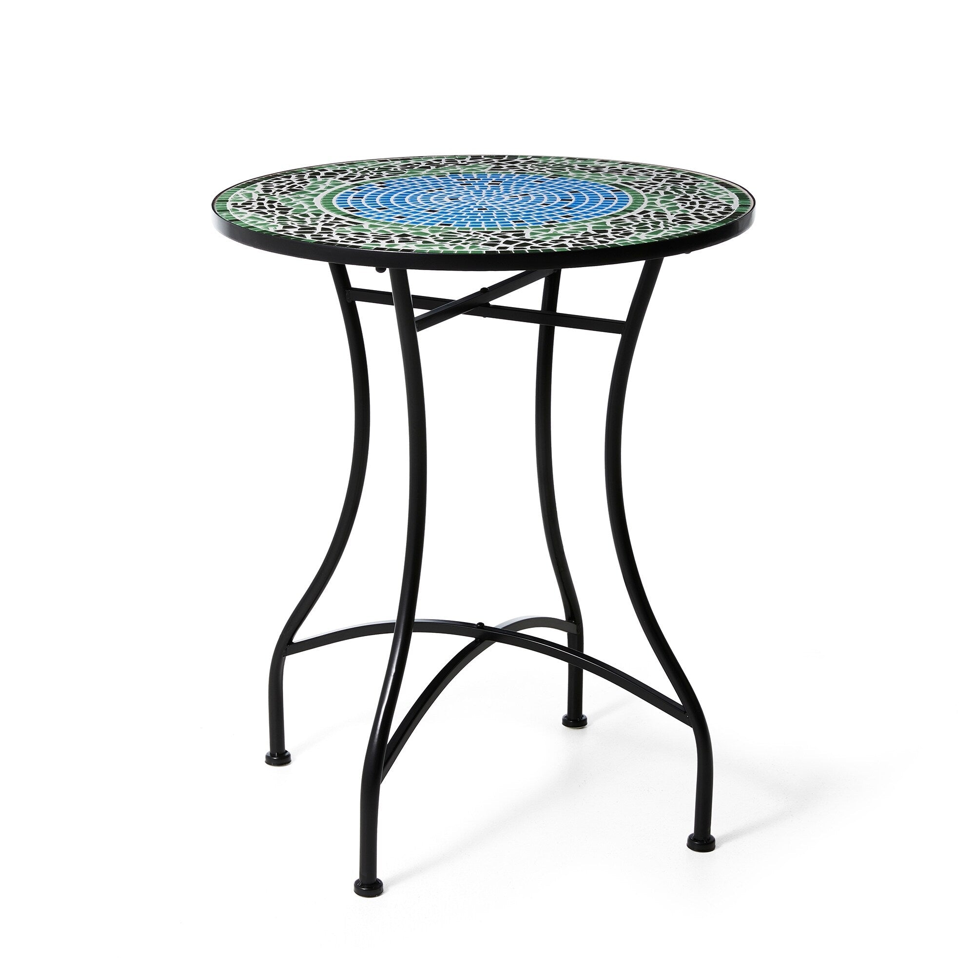 Glitzhome Outdoor Metal Folding Bistro Set 3PCS Patio Table Chairs