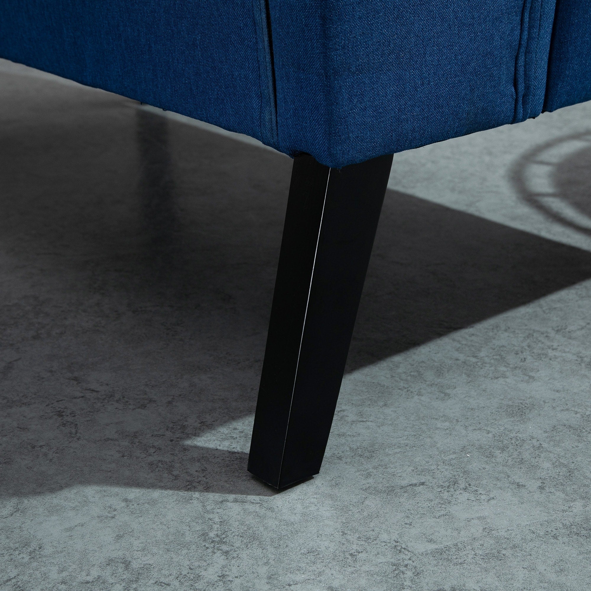 HOMCOM Linen Fabric Upholstery Double Sofa Tufted Loveseat Armless Couch Living Room Furniture with Wood Legs - 28.75*43.25*36.5