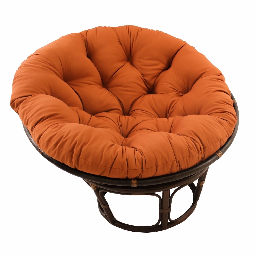 Bali 42-inch Rattan Papasan Chair with Twill Cushion