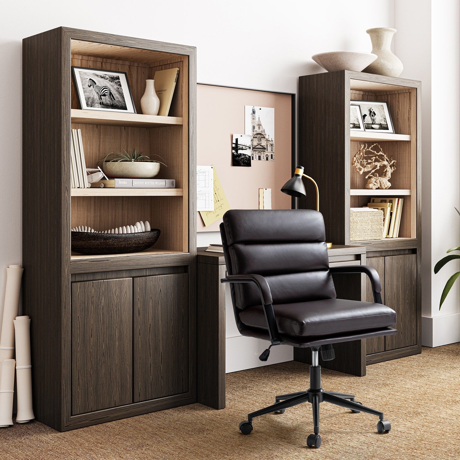 Joseph Modern Task Faux Leather Chair with Tilt Lock and Center Tilt by HULALA HOME