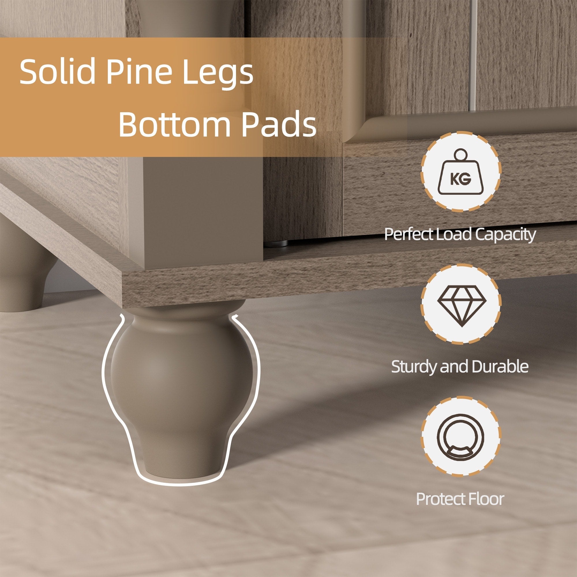 Kitchen Sideboard Coffee Bar Cabinet Accent Storage Cabinet