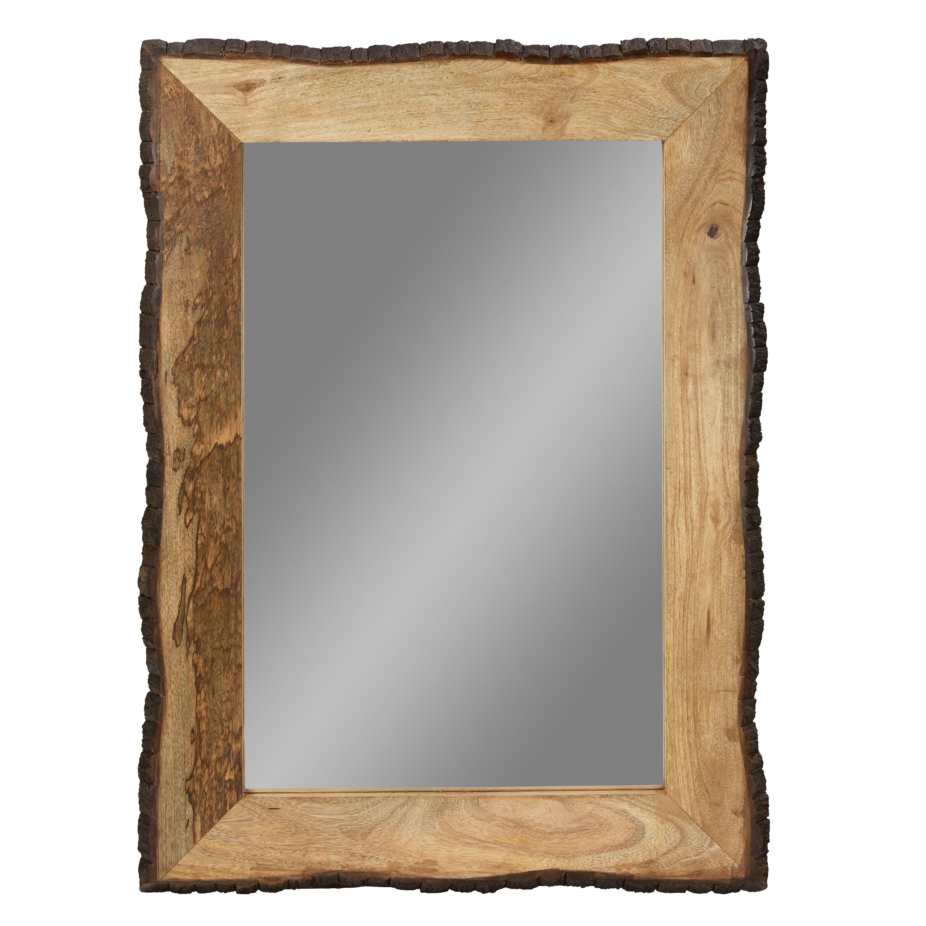 Lamont River of Goods Rectangular Brown and Tan Wood and Glass Wall Mirror - 39 x 1.25 x 28