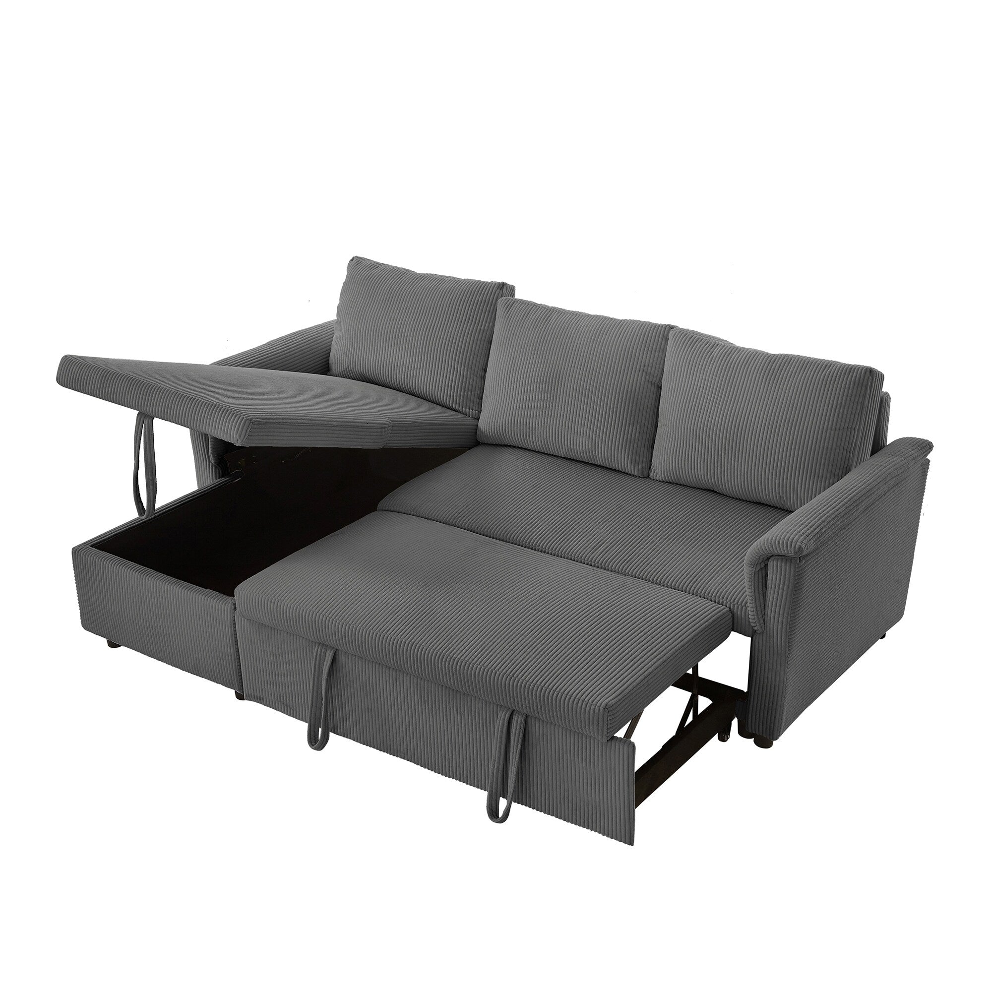Loveseat Sofa with Chaise Lounge L-Shaped Modular Convertible Sofa with Storage Chaise