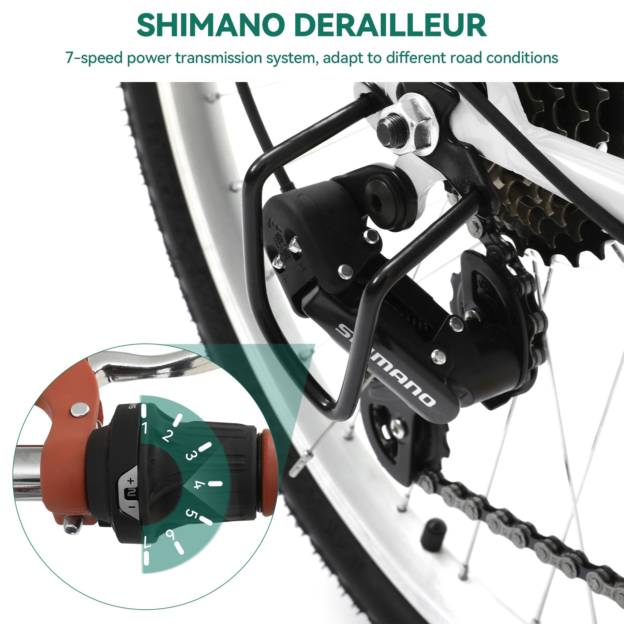 Moasis24/ 26 7-speed Cruiser Bike Adjustable Step Through Bike Commute Bike Bicycle