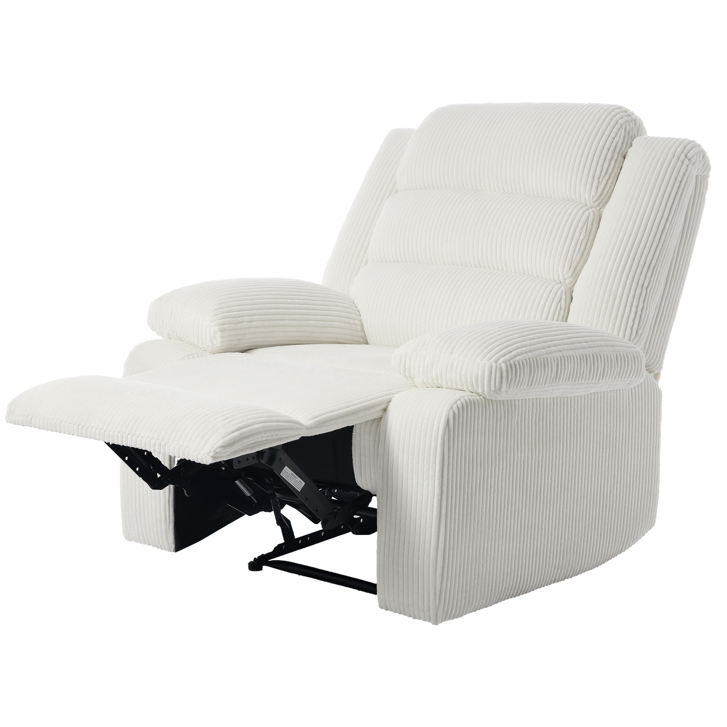 Modern Corduroy Manual Recliner Chair, Lounger Adjustable Recliners with Wide Armrest