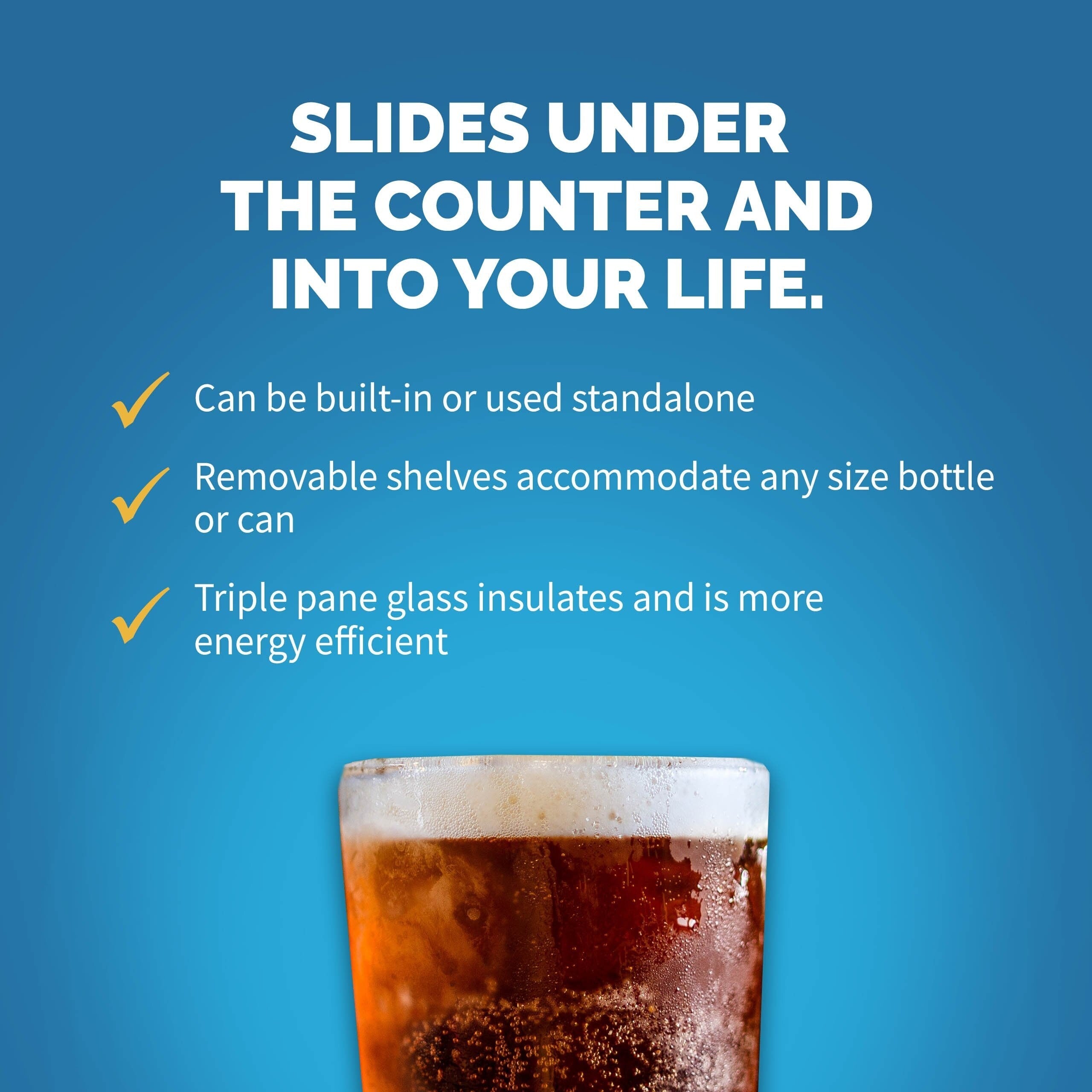 Newair 15 in. Built-in 96 Can Beverage Fridge in Stainless Steel with Temperature Controls and Adjustable Shelves