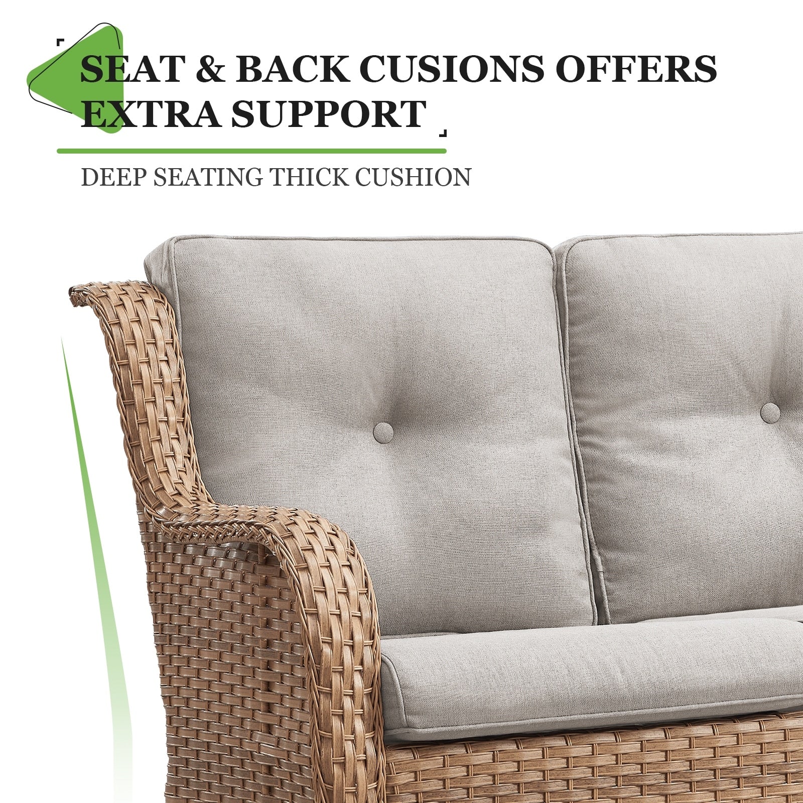 Gymojoy Outdoor Loveseat Wicker Sofa Set Rattan Sofa