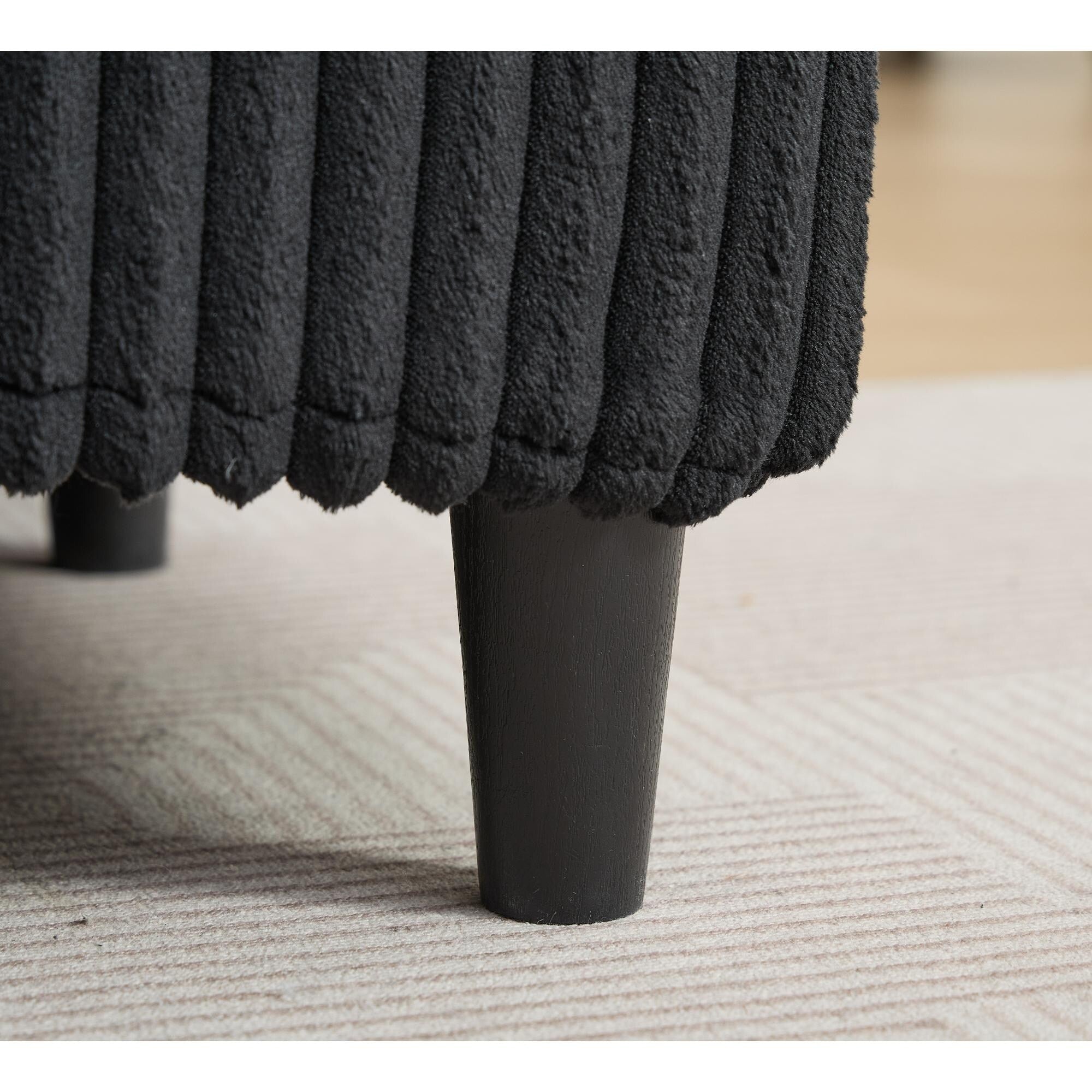 Oversized Chaise Lounge Fluffy Corduroy Sofa Bed Adjustable