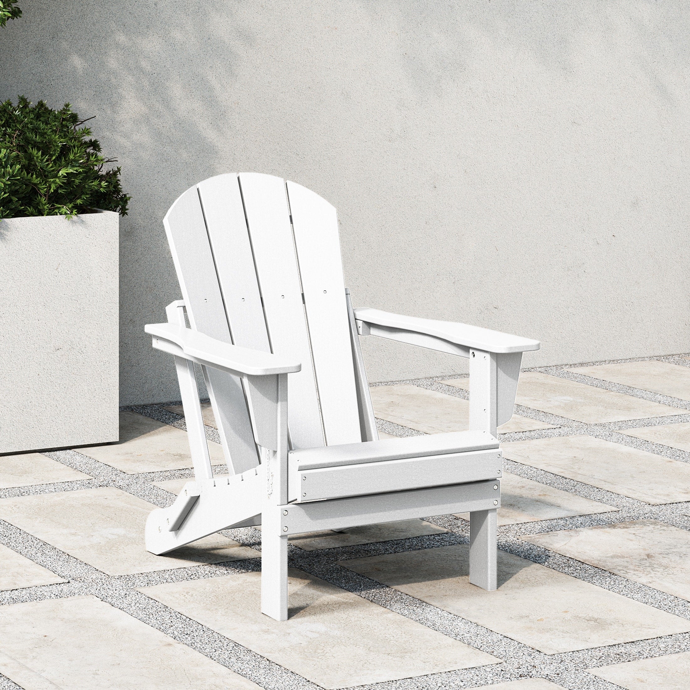 Polytrends Laguna Fade Resistant All Weather Outdoor Patio Folding Adirondack Chair