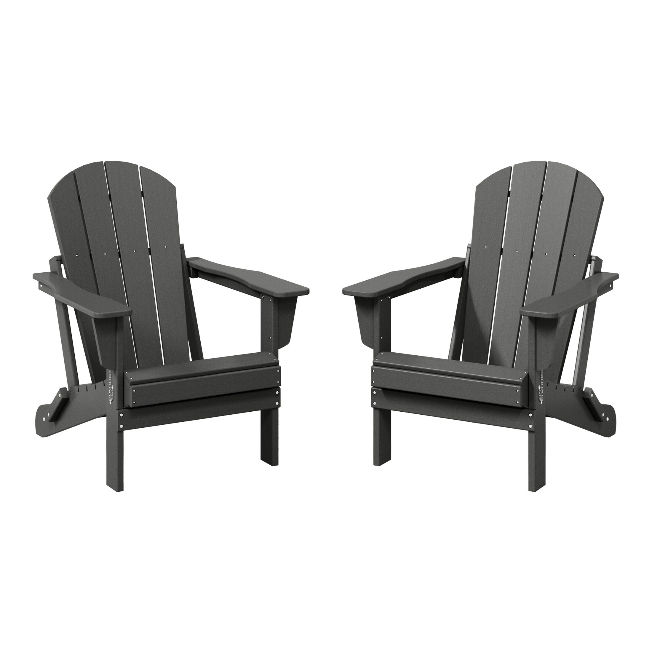 Polytrends Laguna Weather Resistant Outdoor Patio Folding Adirondack Chairs (Set of 2)