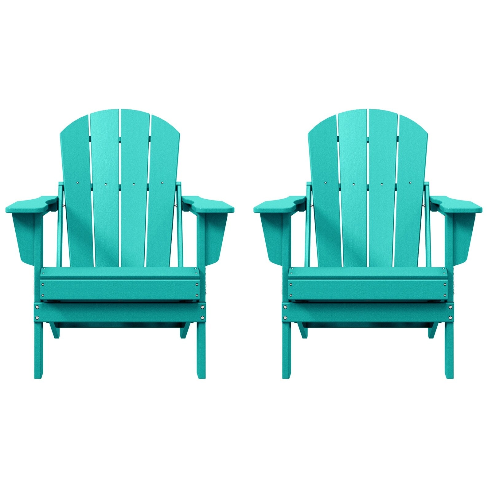 Polytrends Laguna Weather Resistant Outdoor Patio Folding Adirondack Chairs (Set of 2)