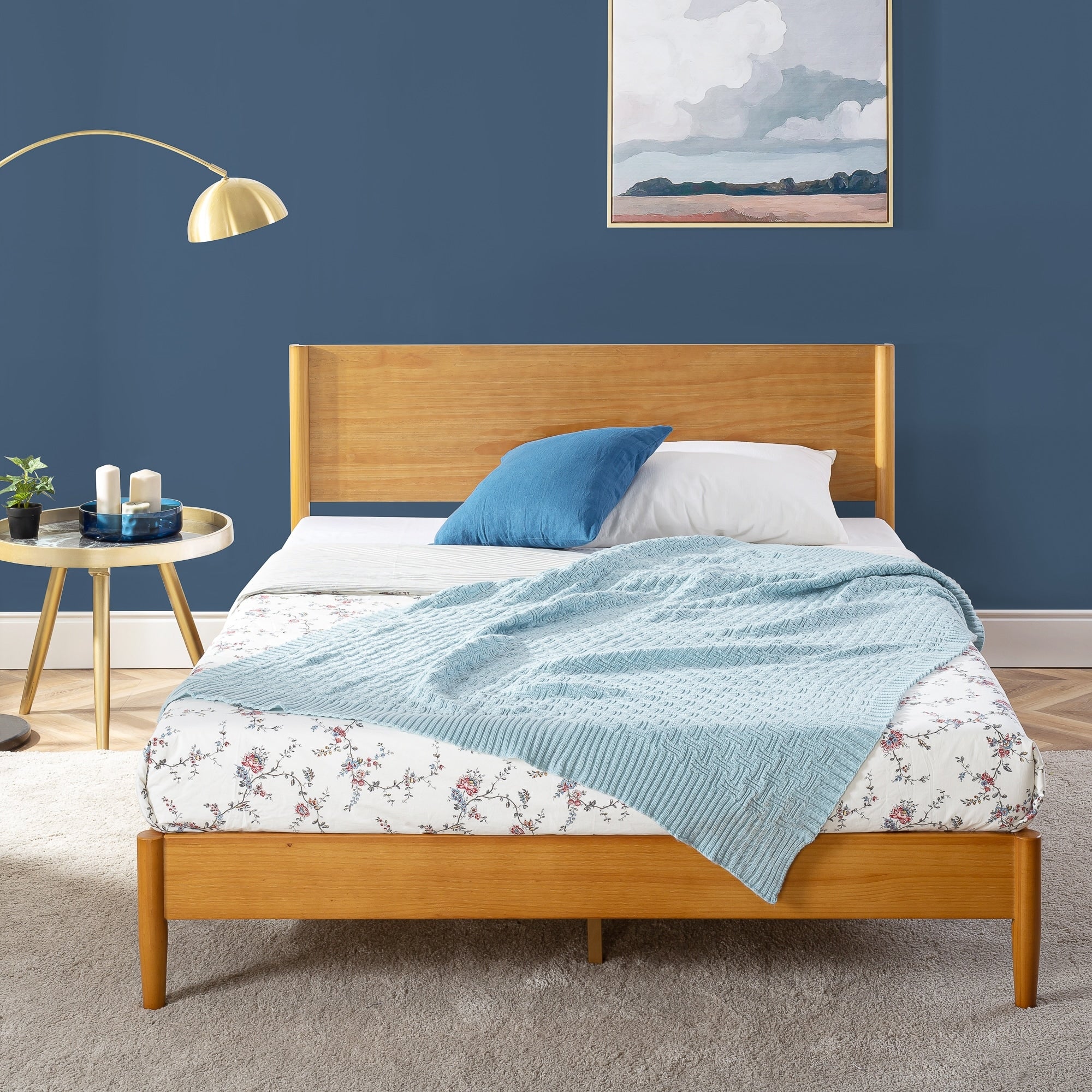 Priage by ZINUS Mid Century Wood Platform Bed Frame