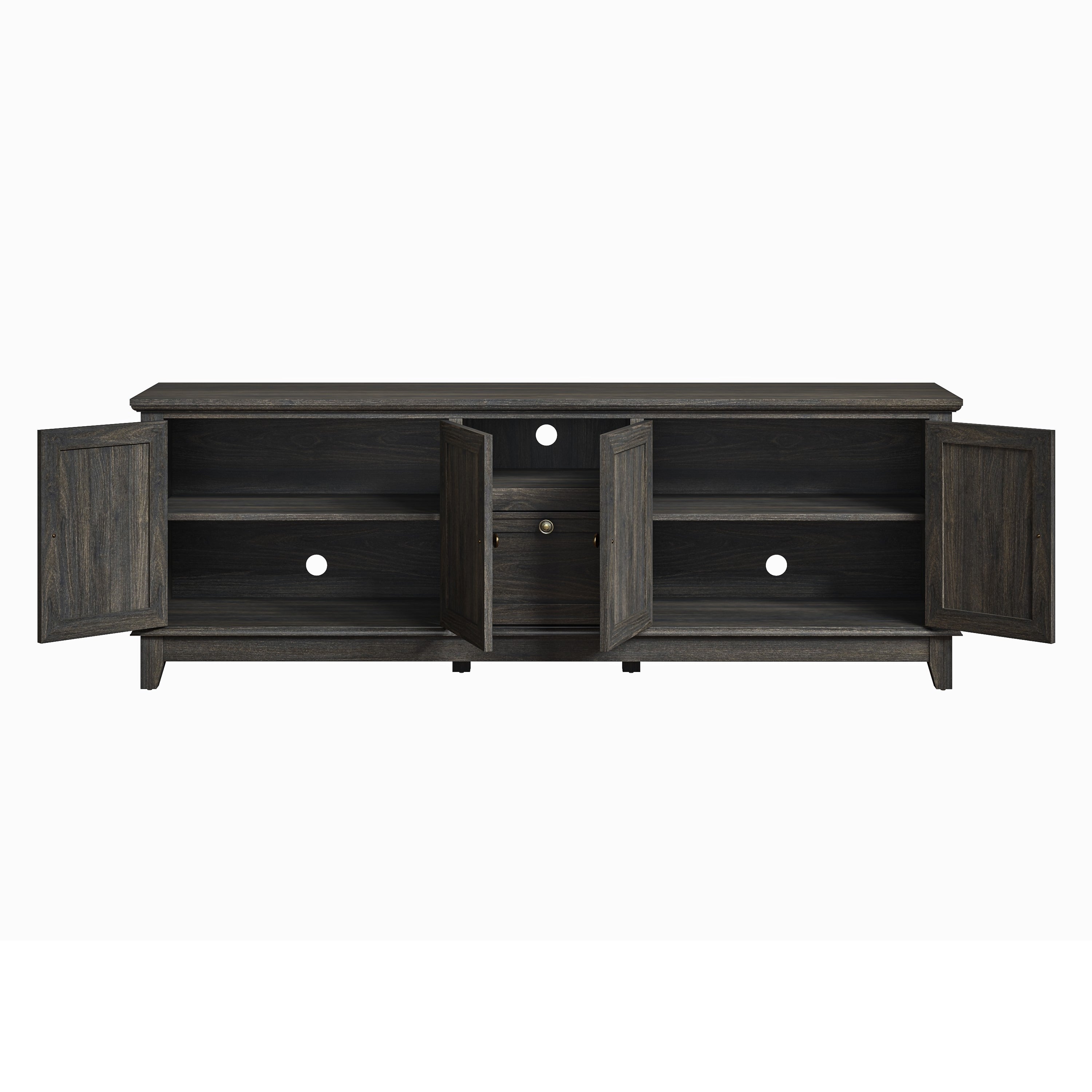Rustic 72-Inch TV Stand with Adjustable Shelves, Hidden Storage - 72 in Width