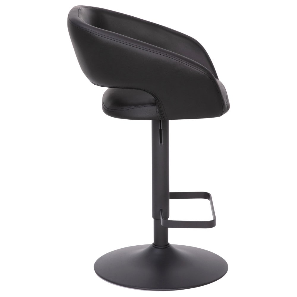 Modern Upholstered Adjustable-Height Barstool with Rounded Back