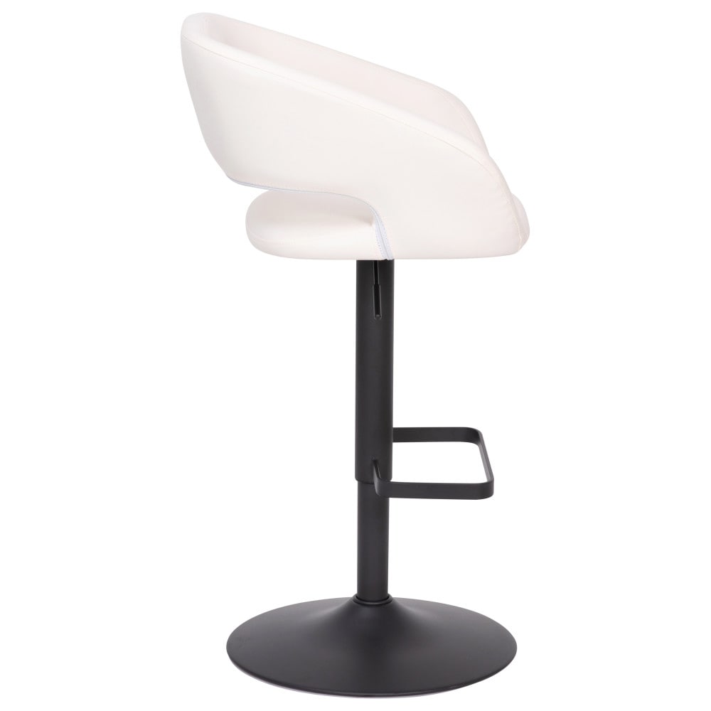 Modern Upholstered Adjustable-Height Barstool with Rounded Back