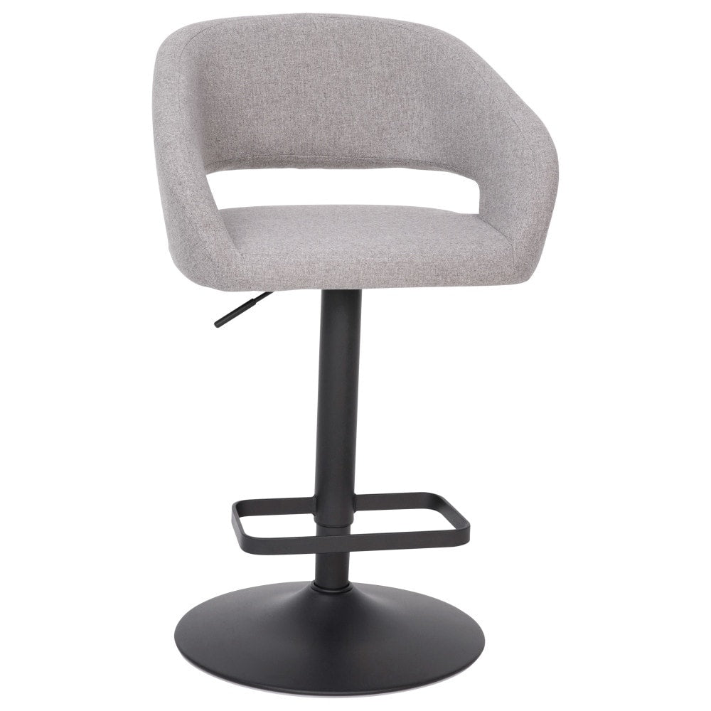 Modern Upholstered Adjustable-Height Barstool with Rounded Back