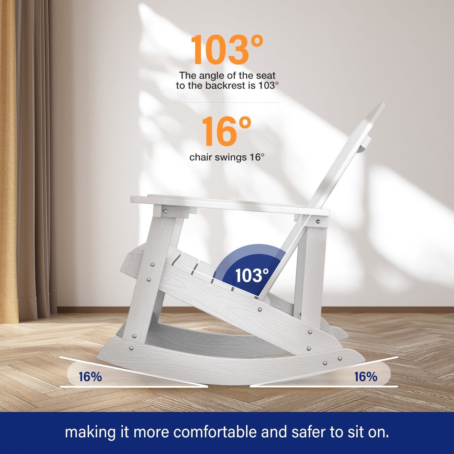 WINSOON All Weather Outdoor Rocking Chair, Set of 2