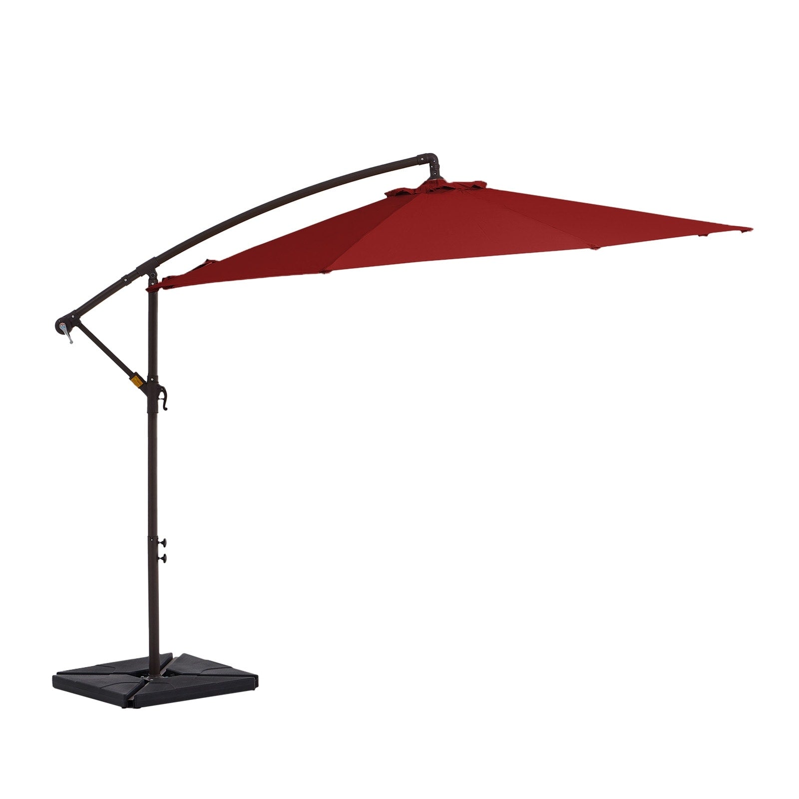 10 ft Steel Crank-lift Cantilever Umbrella With Weighted Base