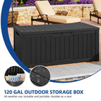 120-260 Gallons Large Resin Water Resistant Lockable Deck Box