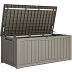 120-260 Gallons Large Resin Water Resistant Lockable Deck Box