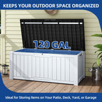 120-260 Gallons Large Resin Water Resistant Lockable Deck Box