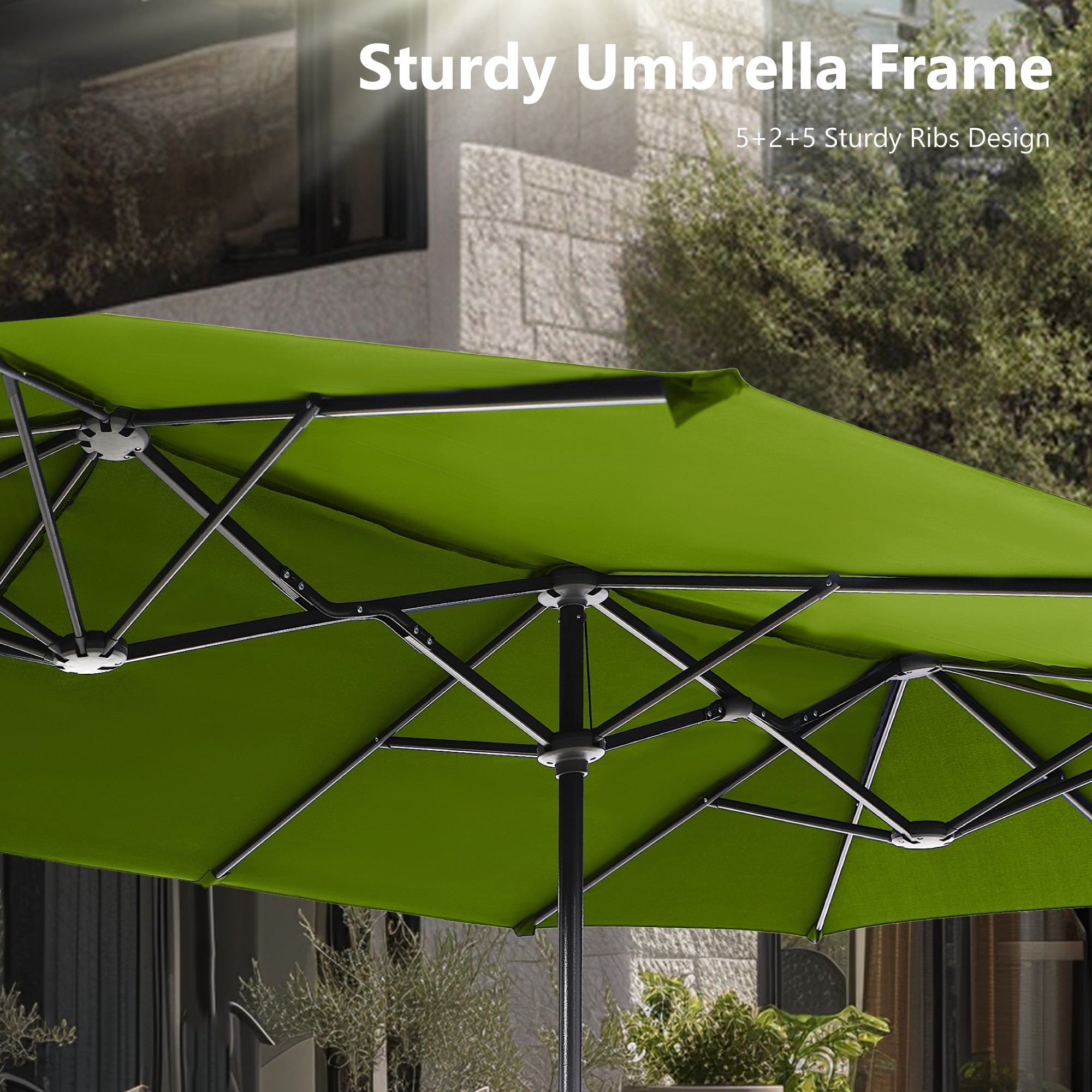 MAISON ARTS 13ft Double -Sided Patio Umbrella Extra Large with Crank