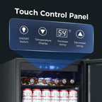 145 Can Beverage Refrigerator, 4.4Cu.Ft. Mini Fridge with Glass Door for Soda, Beer, Wine – Clear Front for Home, Office, or Bar