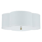 2-Light White Linen Flush Mount with Acrylic diffuser