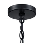22 in. 4-Light Matte Black Chandelier Pendant Light with White Drum Shade - 22W