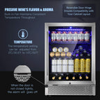 24 Inch Beverage Refrigerator Buit-in Wine Cooler Mini Fridge