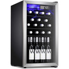 26 Bottle Wine Cooler/Cabinet Beverage Refigerator Mini Fridge - 17.52*19.29*31.18in
