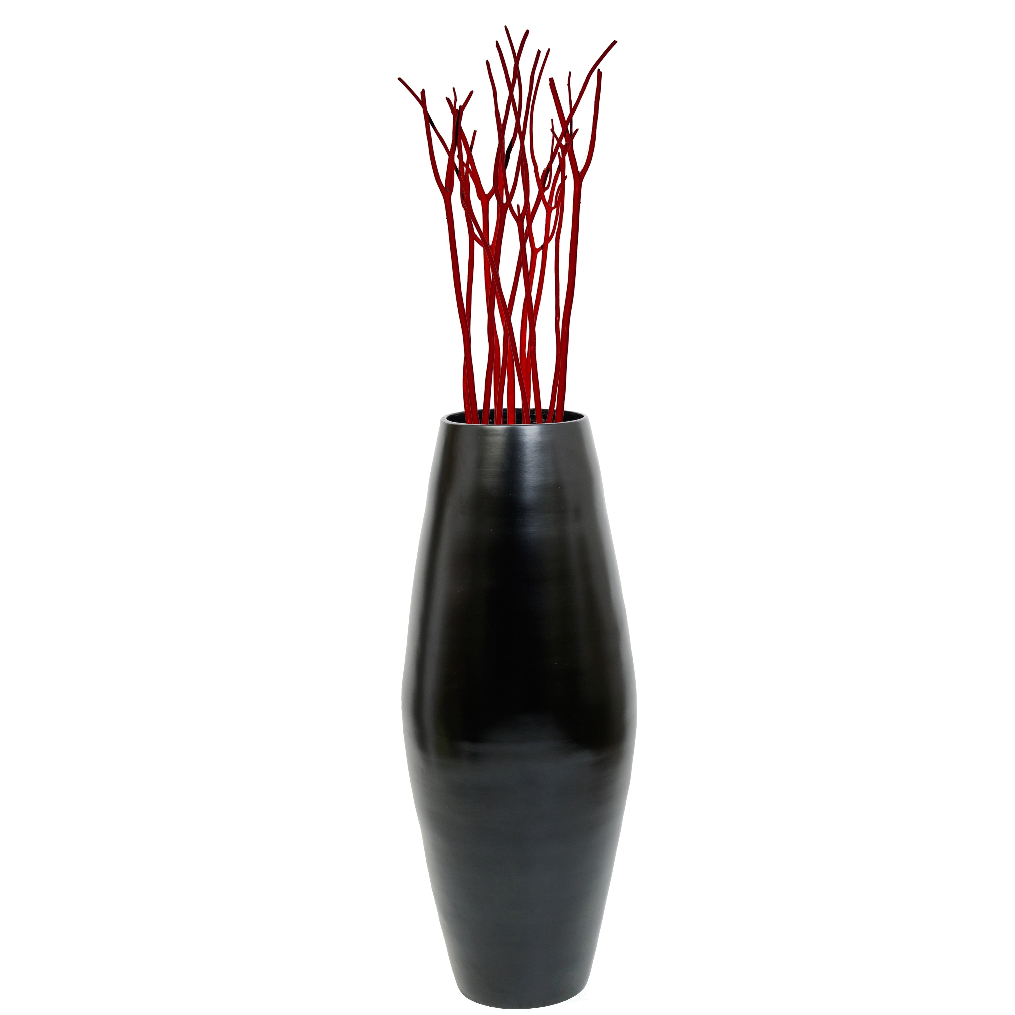 Uniquewise Tall Cylinder Bamboo Floor Vase Decorative Accent for Hotel Lobbies and Spa, Perfect Decor for Living Room or Hallway
